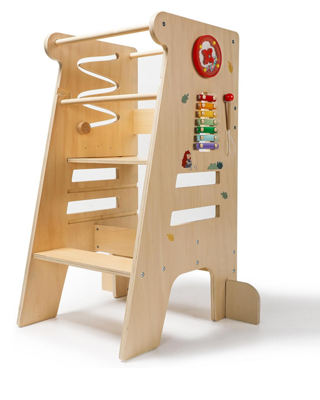 Wooden Learning Tower,adjustable Toddler Kitchen Stool Helper