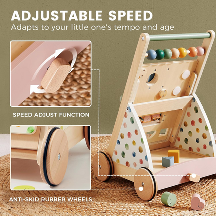 Wooden Baby Walker, Baby Push Walker, Montessori Walker Toy