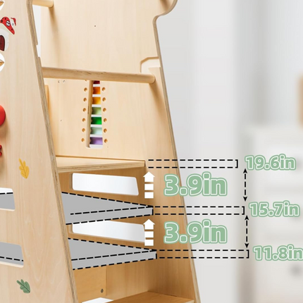 Wooden Learning Tower,adjustable Toddler Kitchen Stool Helper