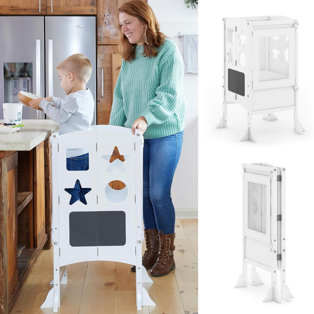 Classic toddler Kitchen Helper Stool - white